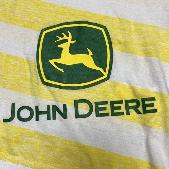 BNWOT John Deere yellow and white striped T-shirt - Picture 3 of 13